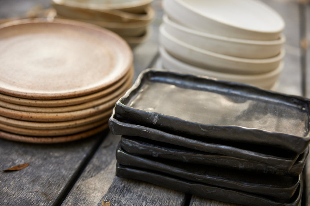 Small Rectangular Platter, Matte Black